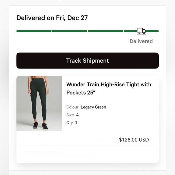 Lululemon Wunder Train High-Rise Tight with Pockets 25" Legacy Green Size 4 - Picture 9 of 9